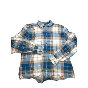 Eddie Bauer Classic Fit Flannel Shirt Men's L Plaid Multicolor Chest Pocket